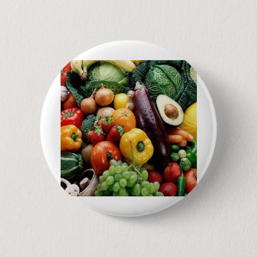 BADGE ROND 5 CM FRUITS ET LÉGUMES (Devant)