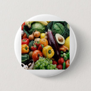 BADGE ROND 5 CM FRUITS ET LÉGUMES
