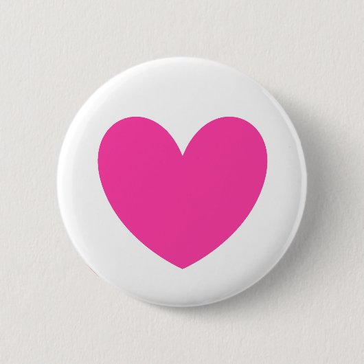 Badge Rond 5 Cm Fuchsia pink polka hearts on white (Devant)