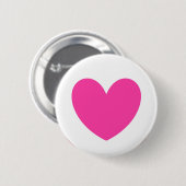 Badge Rond 5 Cm Fuchsia pink polka hearts on white (Devant & derrière)