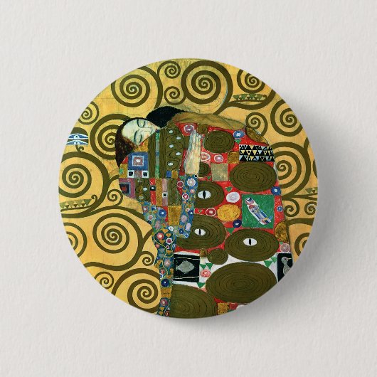 Badge Rond 5 Cm Fulfillment aka The Embrace par Gustav Klimt (Devant)