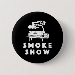 Badge Rond 5 Cm Fumée Montrer Funny Barbecue Grillade Viande Grill