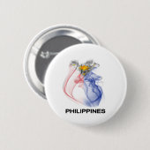 Badge Rond 5 Cm Fumée PHILIPPINE de DRAPEAU (Devant & derrière)