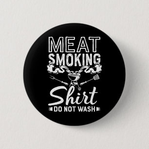 Badge Rond 5 Cm Fumeur de viande à griller Drôle de BBQ Grillant d