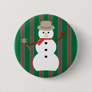 Badge Rond 5 Cm Fun and Fancy Christmas Snowman inspecteur