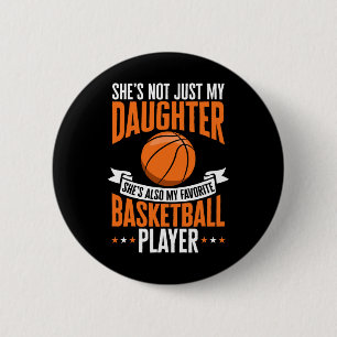 Badge Rond 5 Cm Fun Basketball Parent She's My Favorite Basketball