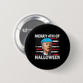 Badge Rond 5 Cm Fun Biden Dazed Joyeux Juillet Joyeux Halloween Bi (Devant & derrière)