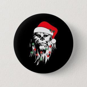 Badge Rond 5 Cm Fun Bigfoot visage Santa Hat mignon Noël Noël