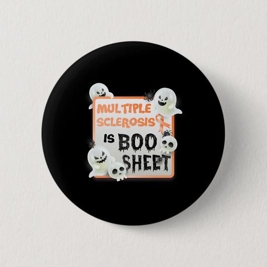 Badge Rond 5 Cm Fun Boo Halloween Ghost Ms Multiple Sclerose (Devant)