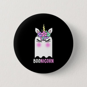 Badge Rond 5 Cm Fun Boonicorn Gift Ghost Unicorn Boo Retro Hallowe