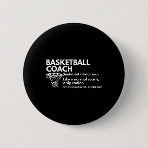 Badge Rond 5 Cm Fun Bysketbyll Coach Définition Coaching Cadeau