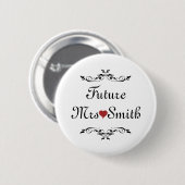 Badge Rond 5 Cm Fun Fun Floral Swirl Futur Frontière customisé Mme (Devant & derrière)