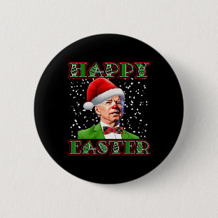 Badge Rond 5 Cm Fun Joe Biden Noël Confus Pâques Biden