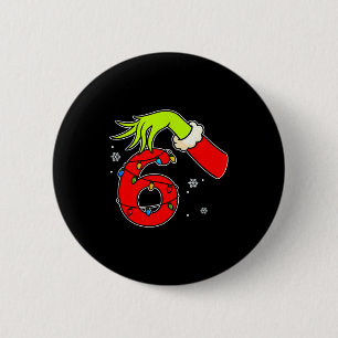 Badge Rond 5 Cm Fun numéro 6 Noël 67 Six Sept Mème Xmas Hommes