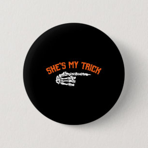 Badge Rond 5 Cm Fun She's My Trick He's My Treat Halloween Couple