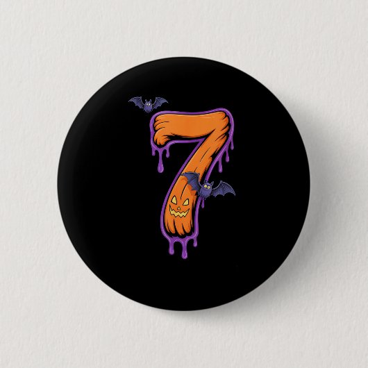 Badge Rond 5 Cm Fun Six Seven 6 7 Meme Design Couples Halloween (Devant)