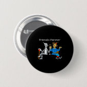 Badge Rond 5 Cm Fun Tee Shirt Friends Forever Wizard Of Oz Ecrow (Devant & derrière)