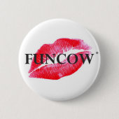BADGE ROND 5 CM FUNCOW ROSE BISOU (Devant)