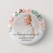 Badge Rond 5 Cm Funérailles Dans La Mémoire Amoureuse Blush rose F (Devant)