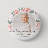 Badge Rond 5 Cm Funérailles En Mémoire Amoureuse Aquarelle Photo F (Devant)