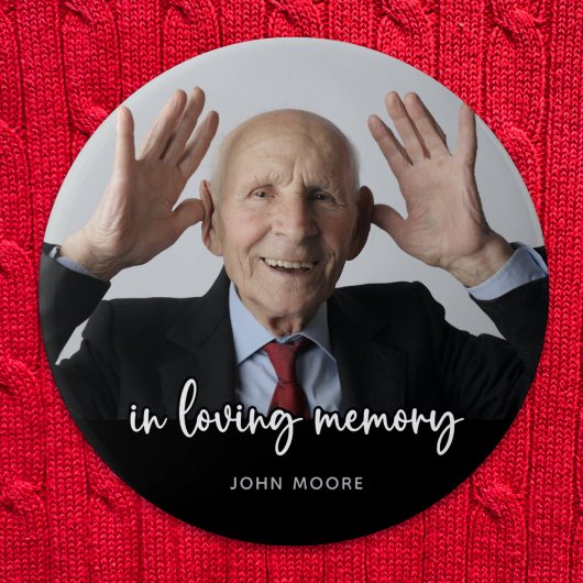 Badge Rond 5 Cm Funérailles en mémoire d'amour Photo