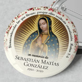 Badge Rond 5 Cm Funérailles espagnoles Virgen de Guadalupe