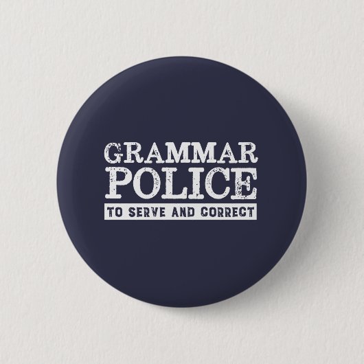 Badge Rond 5 Cm Funky Anglais enseignant Grammar Police (Devant)