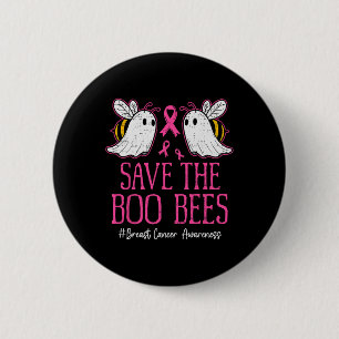 Badge Rond 5 Cm Funky Bees Ghost Boo Cerveau Cancer Sensibilisatio