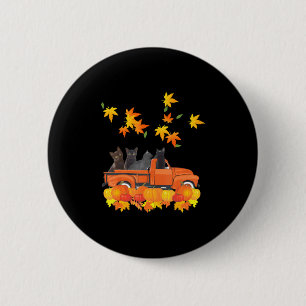 Badge Rond 5 Cm Funky Black Cats Camion Automne Citrouille Maple L