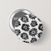 Badge Rond 5 Cm Funky Black et blanc floral (Devant & derrière)