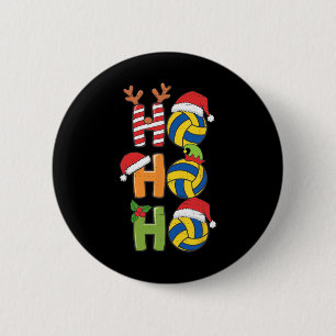 Badge Rond 5 Cm Funky Christmas Volleyball Ho Ho Ho Volleyball Xma