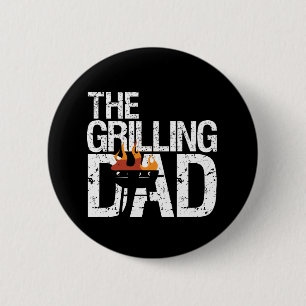 Badge Rond 5 Cm Funky Grilling Papa Griller BBQ Party Fête des pèr
