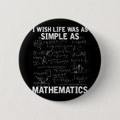 Badge Rond 5 Cm Funky Math Enseignant Mathématiques Nerd (Devant)