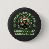 Badge Rond 5 Cm Funky Trucker Noël Grinch Trafic (Devant)