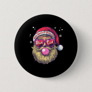 Badge Rond 5 Cm Funky Trump Père Noël Noël rose bulle gomme Faire