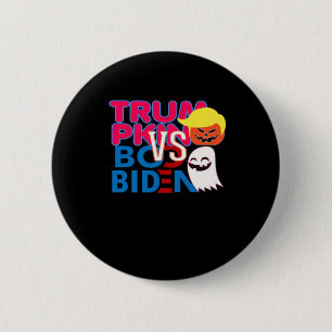 Badge Rond 5 Cm Funky Trumpkin Vs Boo Biden Classe Design Hallowee