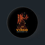 Badge Rond 5 Cm Funky Virgo Zodiac Horoscope Astrologie Awesome AF<br><div class="desc">Virgo zodiac étoile et symbole. Design rétro vintage pour ceux nés en août ou septembre. Marchandises de fête d'anniversaire cool et drôle pour Vierge bébé, roi, reine, princesse et la vie de la fête. Parfait pour ceux qui aiment la constellation, l'astrologie, le signe étoilé et l'horoscope. Grand cadeau de Noël...</div>