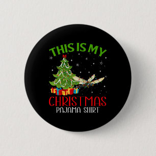 Badge Rond 5 Cm Funky Xmas Père Noël C'Est Ma Dragonfly Christmas
