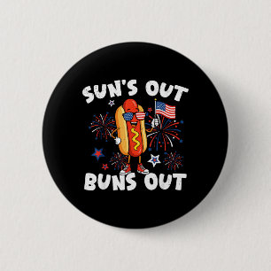 Badge Rond 5 Cm Funny 4 juillet hot dog drapeau américain femmes p