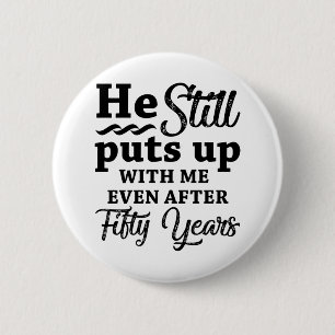 Badge Rond 5 Cm Funny 50e anniversaire de Mariage