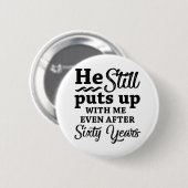 Badge Rond 5 Cm Funny 60ème anniversaire de Mariage (Devant & derrière)