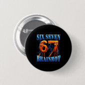 Badge Rond 5 Cm Funny 67 Meme Italian Brainrot Tung Tung Sahur Six (Devant & derrière)