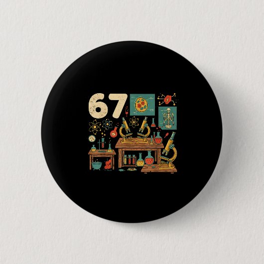 Badge Rond 5 Cm Funny 67 Meme Science Teacher Students Six Seven M (Devant)