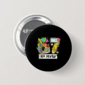 Badge Rond 5 Cm Funny 67th Day Of School, Vibes Funny Six Seven 67 (Devant & derrière)