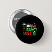 Badge Rond 5 Cm Funny 6-7 Meme Nice Naughty 67 Christmas Brain Rot (Devant & derrière)