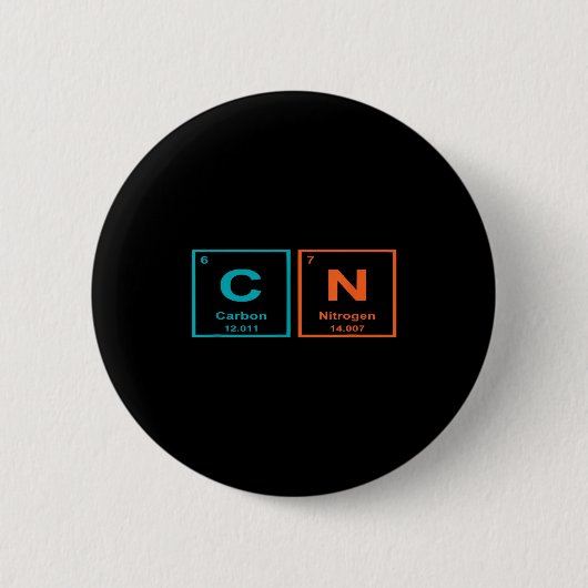 Badge Rond 5 Cm Funny 6 7 Periodic Table Carbon Nitrogen Humor (Devant)