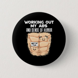 Badge Rond 5 Cm Funny Abs Exercice Muscle Building Bodybuilding 1