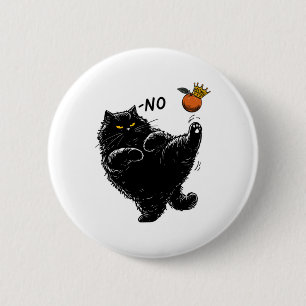 Badge Rond 5 Cm Funny Angry Black Cat That's No Kings In America K