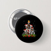 Badge Rond 5 Cm Funny Australian Cattle Dog Dog Christmas Tree - B (Devant & derrière)