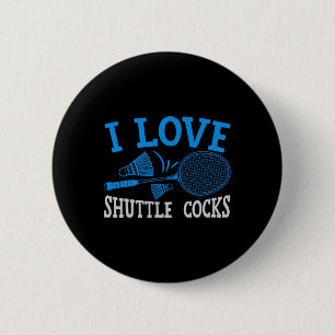 Badge Rond 5 Cm Funny Badminton Humour Smash Shuttle Birdie Sport